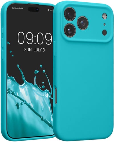 kwmobile telefoonhoesje geschikt voor Apple iPhone 18 Pro Max / iPhone 17 Pro Max - TPU backcover met siliconen coating - Smartphone case in ijsblauw