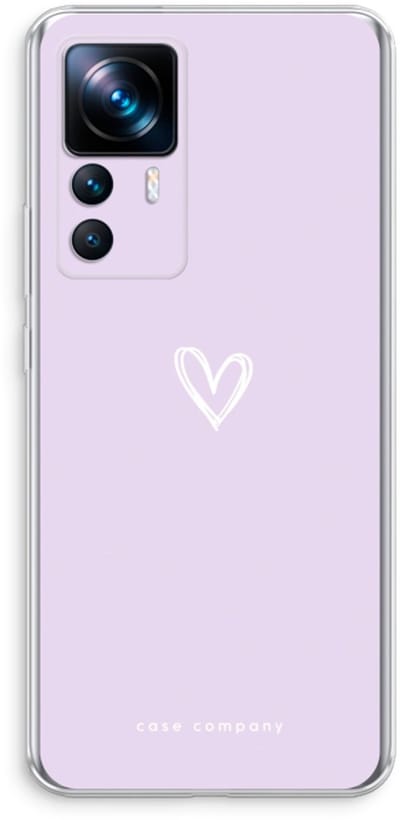 Case Company® - Hoesje geschikt voor Xiaomi 12T hoesje - Klein hartje paars - Soft Cover Telefoonhoesje - Bescherming aan alle Kanten en Schermrand