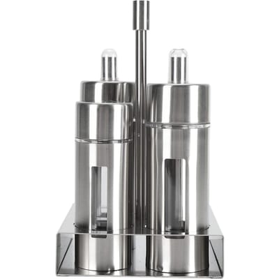Kruidenstrooier 304 Roestvrij Staal met Kijkvenster Peperstrooier voor Restaurant Thuis BBQ Zout 4 gray