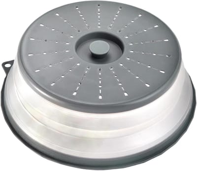 Magnetronhoes Opvouwbaar - Magnetron Deksel - Magnetron Schoon Houden - Met Ventilatiegaten - 285 x 275 cm - Grijs