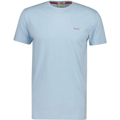 Gant T-Shirt Slim Contrast Logo Short Sleeve Fresh Blue / male