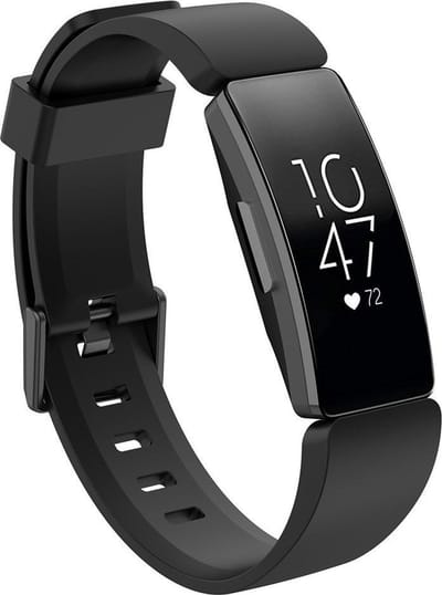 KELERINO. Siliconen bandje geschikt voor Fitbit Inspire (HR) - Zwart - Small