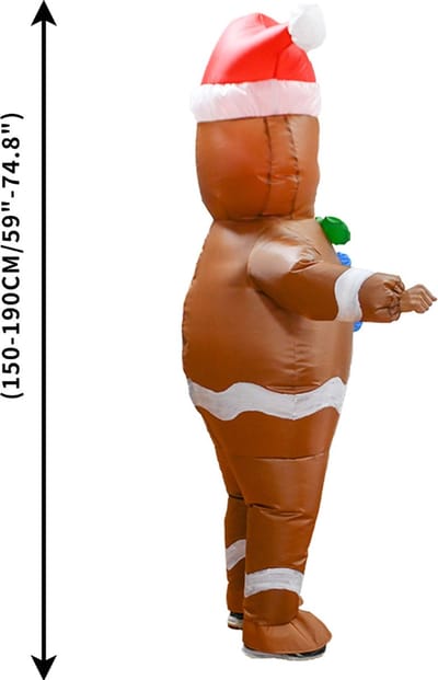 Nivard Halloween Outfit - Halloween Kostuum - Pak - Opblaasbaar Kostuum - Costume - Carnaval - Volwassenen - Peperkoek Mannetje - Carnavalskleding - Dames & Heren