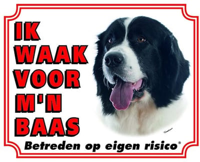 Landseer Waakbord - Ik waak voor mijn baas