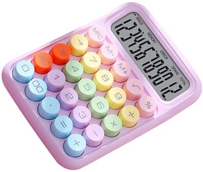 Rekenmachine - Elektronische Calculator - Kantoorwerk - Mechanisch Toetsenbord - 16 x 12 x 3 cm - Multicolor