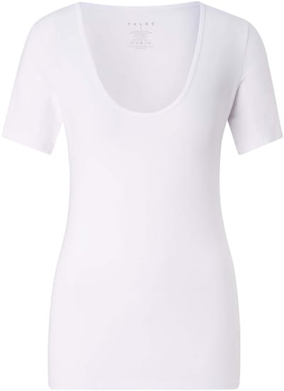 FALKE Daily Climate Control Round Neck sneldrogend katoen top van onderlaag dames wit - maat XS