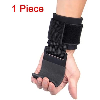 Heavy Duty Gewichtheffen Haken met Polsbanden voor Pull-ups Deadlifts Powerlifting Bodybuilding Trainingsgrepen 1pc Booster board black