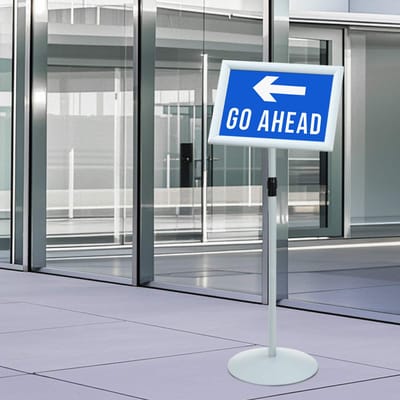 vidaXL - Pedestal - Poster - Stand - 33 - x - 33 - x - 126 - cm - PVC - en - Staal - zilver
