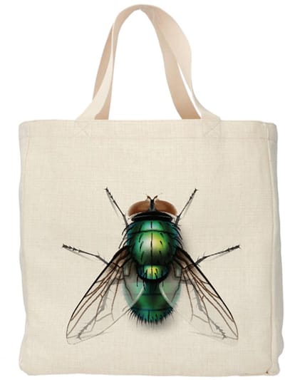Shopper - Tas - Design - Insect - Vlieg - Linnen - Kleurvast