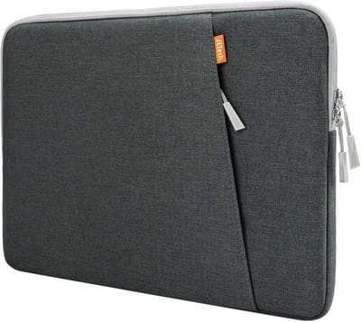 Laptop Sleeve 13.3 Inch Waterdicht – Beschermhoes met Voorvak & Schokabsorberende Voering – Lichtgewicht Laptop Tas voor MacBook / Notebook (Donkergrijs)
