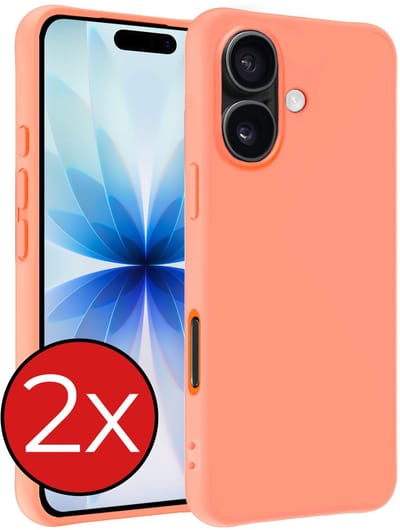Hoesje - 2 Stuks - Geschikt voor Apple iPhone 17 - Sterk & Shockproof - Telefoonhoes - Back Cover - Case Siliconen - Telefoon Hoes - Perzik