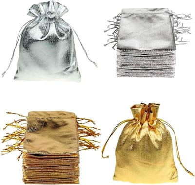 Gouden en Zilveren Organza Zakjes voor Sieraden, Cadeaus en Feestjes - 100 Stuks (9 x 12 cm)