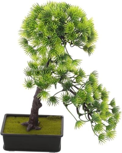Compacte Kunst Bonsai Dennenboom - Groene Plastic Tafelversiering voor Woonkamer, Kantoor en Slaapkamer, Onderhoudsvriendelijk en Duurzaam