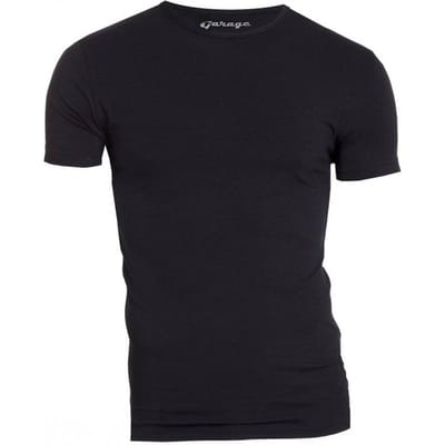 Garage 201 - Bodyfit T-shirt ronde hals korte mouw zwart XXL 95% katoen 5% elastan
