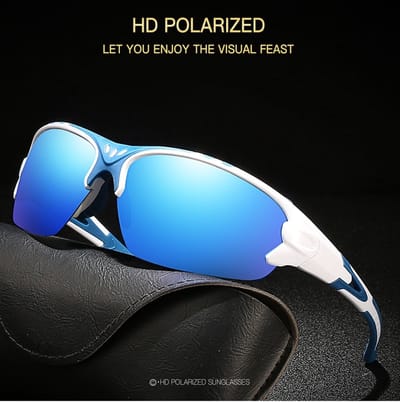 Sportbril zonnebril UV400 outdoor blauw zwart