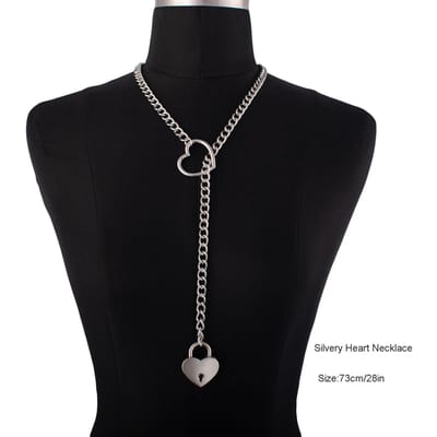 Hartslot Slipketting Ketting Liefdeskettingen Choker Hangslot Halsband Voor Vrouwen Koppels Ketting Sieraden Cadeau black