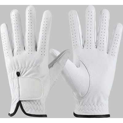 Outdoor Golfhandschoenen Geïmporteerd Lamsleer Antislip Slijtvast Ademend Heren Linkerhand Enkele Lederen Sporthandschoenen - White white