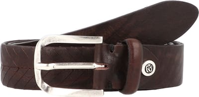b.belt riem Silver Ledergürtel W100 Dunkel Braun bruine