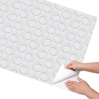 Coloray Meubel Wrap Folie - Wit Meubelfolie - 75x150 cm - Plakfolie Meubels Geometrisch patroon - Decoratiefolie Zelfklevend - Minimalist Meubelfolie - Meubelfolie Zelfklevend - Badkamer decoratie - Achtergronden en patronen