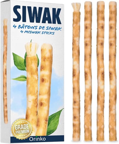 Natuurlijke Tandverzorging - Siwak Stokjes - Mondhygiëne Verbeteren - Biologisch Plasticvrij - 4 Stuks - Bruin