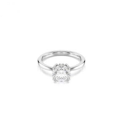 Swarovski Stilla Ring 5717939 | Zilver rhodiumverguld Swarovski sieraden met kristal en pavégalerij | elegante, tijdloze glans
