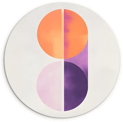 WallCircle® Wandcirkel 120x120 cm - Muurcirkel Cirkels - Abstract - Paars - Muurdecoratie woonkamer - Wanddecoratie slaapkamer - Kamer decoratie accessoires - Ronde schilderijen XXL
