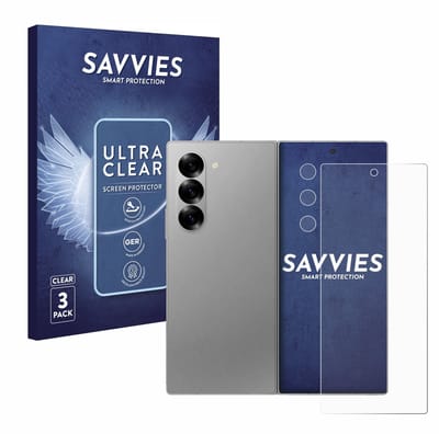 Savvies - Screenprotector voor Samsung Galaxy Z Fold 6 5G (Voor+Camera) - Folie Beschermfolie transparant 6 Stuks