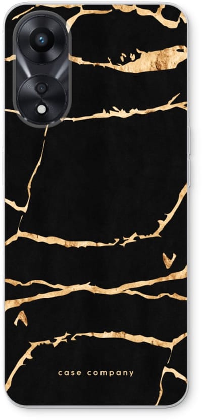 Case Company® - Hoesje geschikt voor Oppo A78 5G hoesje - Gouden marmer - Soft Cover Telefoonhoesje - Bescherming aan alle Kanten en Schermrand
