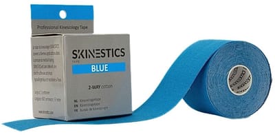 Skinestics Sport tape – Fysio tape – Kleur Blauw – nu 20% langer, 600 cm lang bij 5 cm breed, 170% rekbaar gelijk aan menselijke huid, standaard voorzien van extra sterke lijm, katoen, voor het hele lichaam, spier ondersteuning