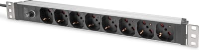 DIGITUS 8-Port - 1U - Aluminum PDU (Italian Outlets)