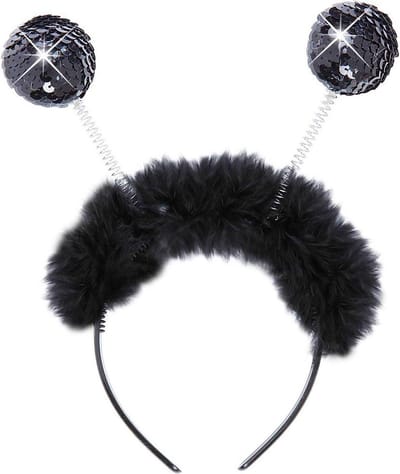 Zwarte haarband tiara bollen Belly