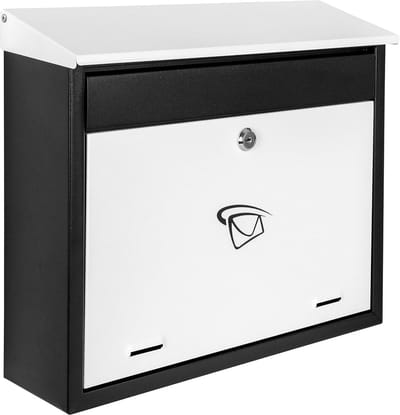 Stijlvolle brievenbus - Postbak muur - Post veilig ontvangen - Verzinkt staal - 34 cm breed - Zwart wit
