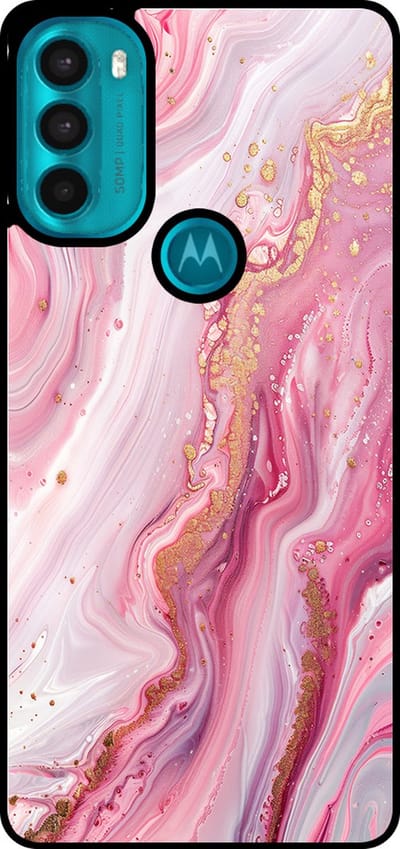 Smartphonica Telefoonhoesje Geschikt voor Motorola Moto G71 5G met marmer opdruk - TPU backcover case marble design - Roze geschikt voor Motorola Moto G71 5G