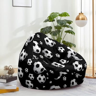 Zitzak Stoel - Opbergzak - Ontspannen Zitten - Met Hoge Rugleuning - XL 100x120 cm - Voetbal