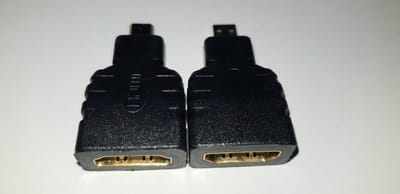Micro HDMI male naar HDMI Female adapter connector | verguld | Zwart