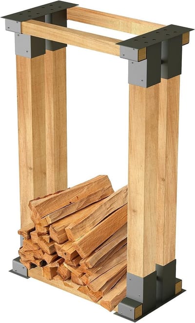 Houtstapelhulp Frame 8-Delig - Stabiele Houtopslag voor Binnen & Buiten - Gepoedercoat Staal