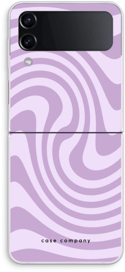 Case Company® - Hoesje geschikt voor Samsung Galaxy Z Flip4 hoesje - Swirl Paars - Soft Cover Telefoonhoesje - Bescherming aan alle Kanten en Schermrand