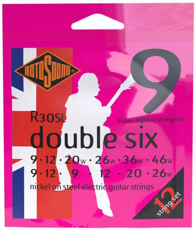 Rotosound Double Six R30SL 09-46 12-String, nikkel - Elektrische gitaarsnaren