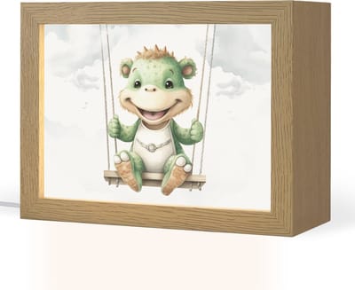 Nachtlampje 20x15 cm - Kinder lampje - Draak - Baby dier - Kinderen - Tafellamp kinderkamer - Slaapkamer lamp - Bedlamp kinderen - Kinderlampje stopcontact - Wandlamp babykamer - Nachtlampjes
