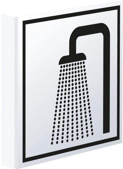 Haaks douche bord, 150 x 150 mm - kunststof