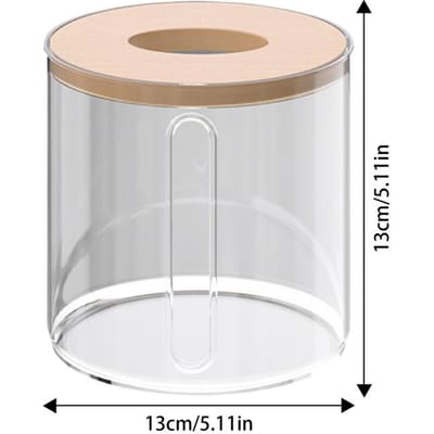 Opbergdoos voor tissues Dispenser voor keukenrol Toiletrolhouder Bureau-tissuedoos Servetcontainers Met Houten Deksel voor Badkamer CN white