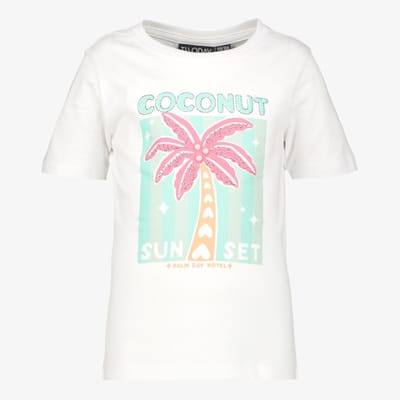 TwoDay meisjes T-shirt met palmboom wit - Maat 92