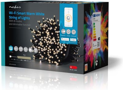 Nedis SmartLife-kerstverlichting - Koord - Wi-Fi - Warm Wit - 400 LED's - 20.0 m - Android / IOS