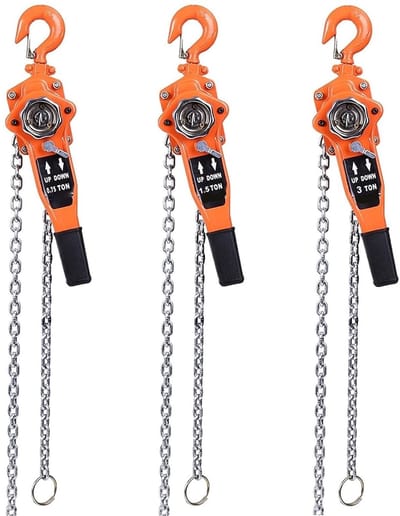 Kettingtakel - Hefblok - Zwaar Tillen - Veilige Smeedhaak - 3 Meter - Oranje