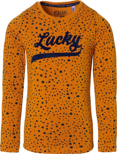 Quapi longsleeve Djulie mosterd geel met stip voor meisjes - maat 98/104