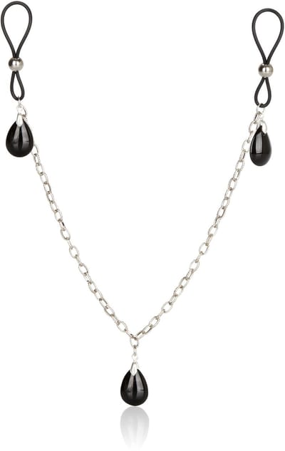 CalExotics - Nonpierce Nipple Chain Jewelry - Bondage / SM Nipple clamps Zwart