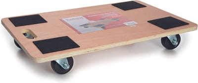 Toolland Meubelroller, met antislipbekleding, 4 pads, ingebouwd handvat, 4 rubberen zwenkwielen, triplex, draagkracht tot 400 kg, goed manoeuvreerbaar, 10.5 x 65 x 40 cm