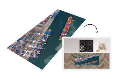 Keukenloper - Loper keuken - Rotterdam - Haven - Schip - 120x50 cm - Keukenloper vinyl