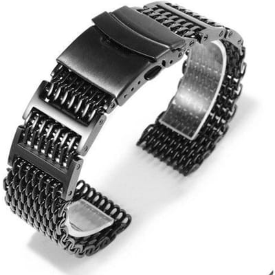 Bracelet de montre en acier inoxydable massif, 20mm 22mm 24mm, argent noir, bracelet de remplacement en métal pour accessoires de montre pour hommes 22mm gray