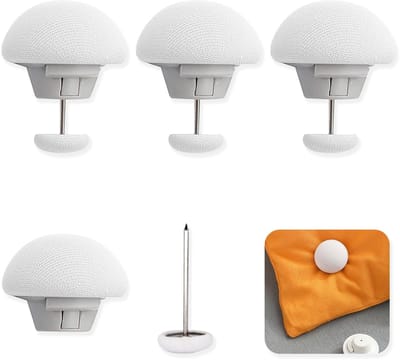 Dailygoods- Dekbedovertrek Clips Antislip - Bevestigingsclips Paddestoel - Quilt Klemmen - Decoratie Fixatie - Set van 4 Wit - Duurzaam Materiaal - Bedklemmen